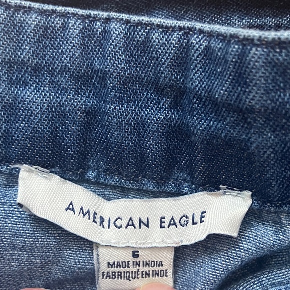 American Eagle high waist wide leg belted lightweight denim jeans 6 - Picture 5 of 13